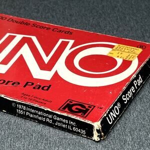 Vintage 1978 Uno Score Card Pad 67 Double Sided Sheets Game Night Collector Fun